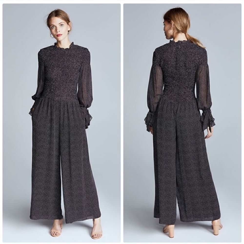Rebecca Taylor Pebble Print Silk Chiffon Jumpusit - Picture 2 of 15